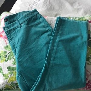 TALBOTS turquoise cords frayed hem flawless 12p